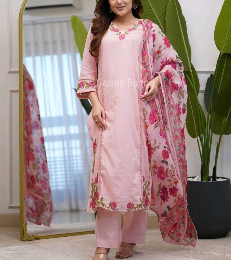 Pink Nude Kurta Set
