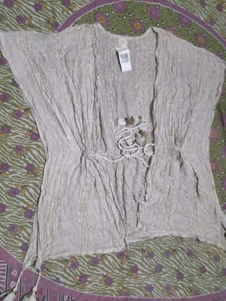 Boho Sparkly Kimono Tunic Top