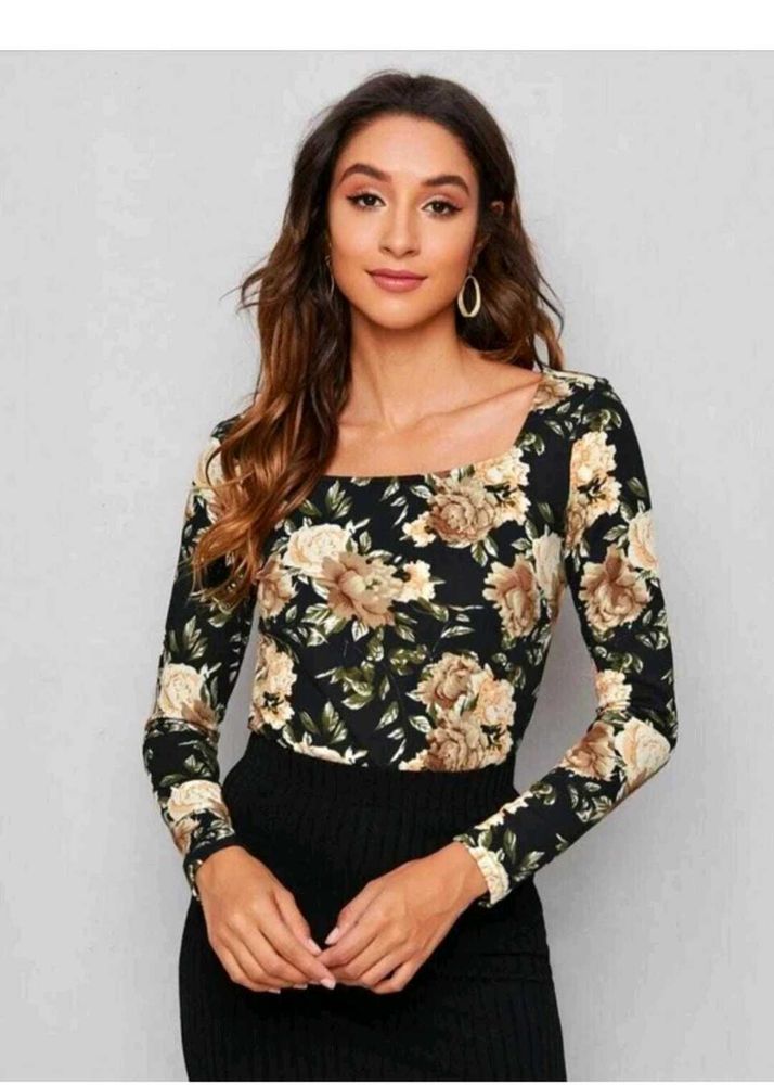Floral Print Long Sleeve Top