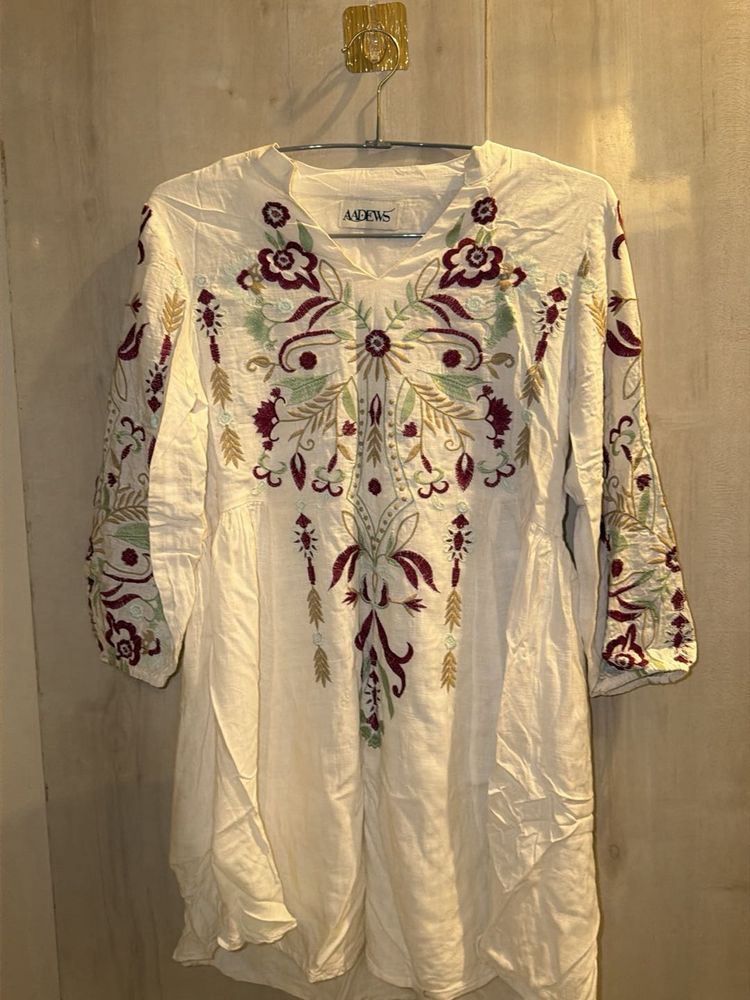 Embroidered Cotton Kurta
