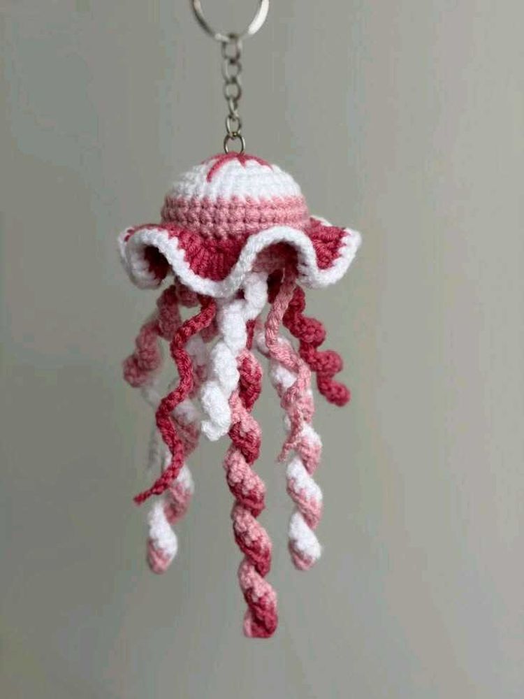 Crochet Jellyfish Keychain