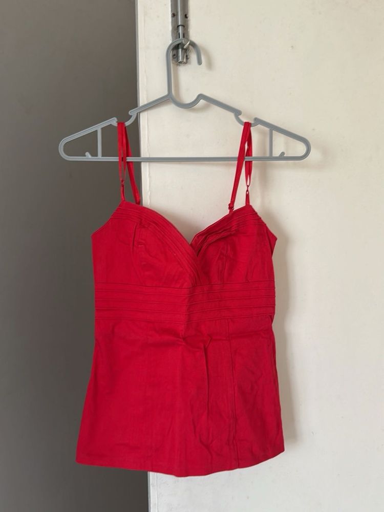 Vibrant Red Spaghetti Strap Top