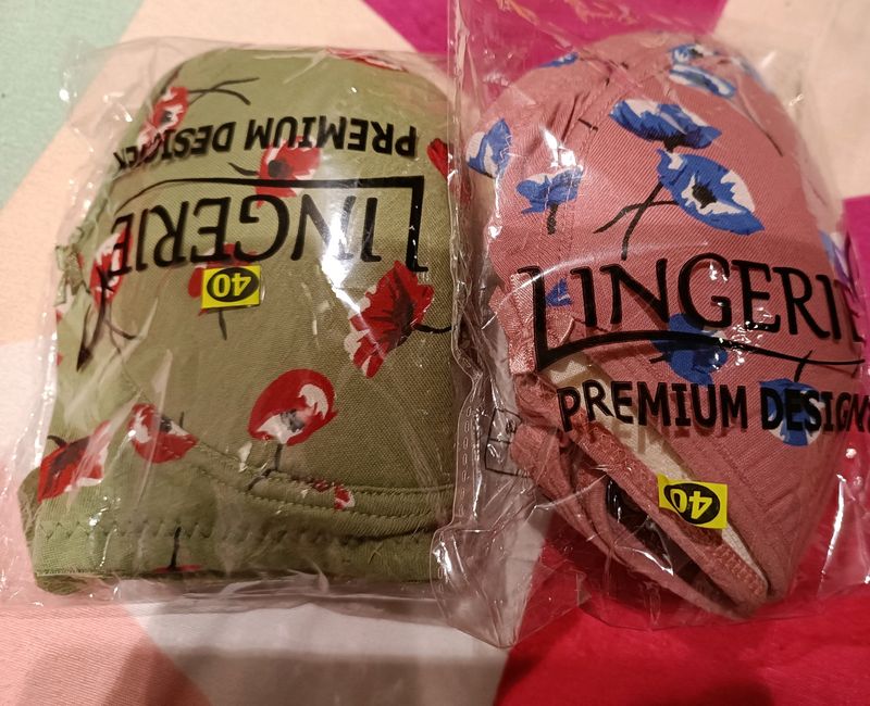 It's A Lingerie Soft Padded Printed Bra.Color (Gre