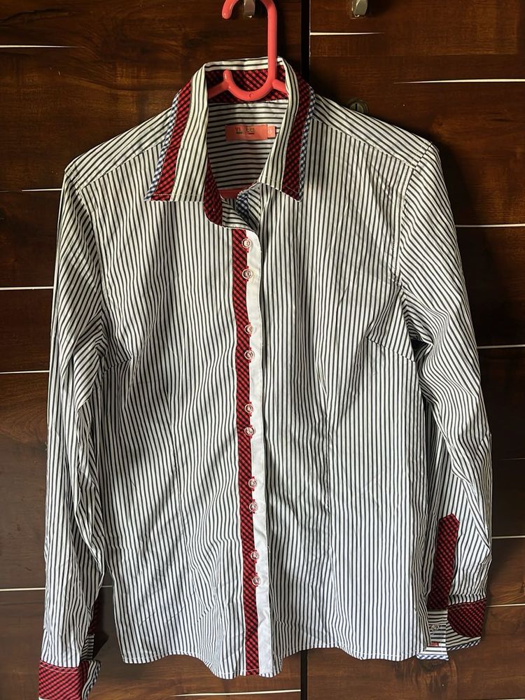 Striped Button-Up Shirt