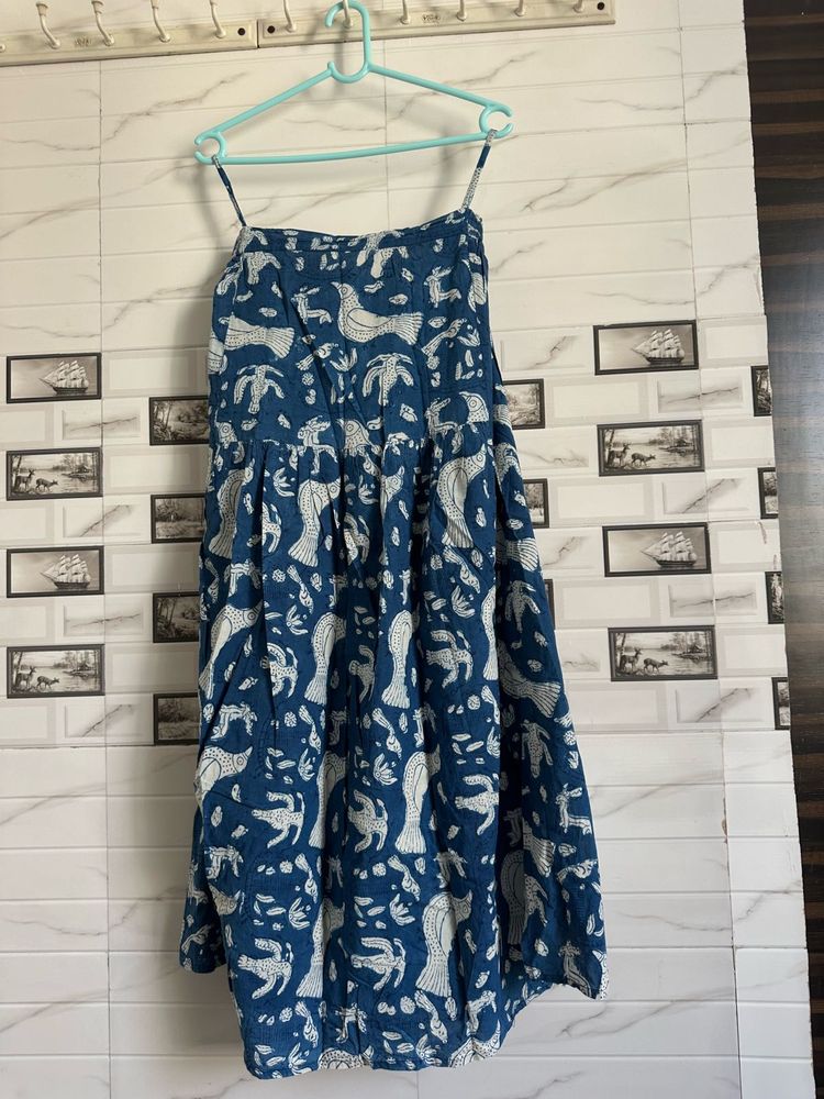 Blue Printed Dress