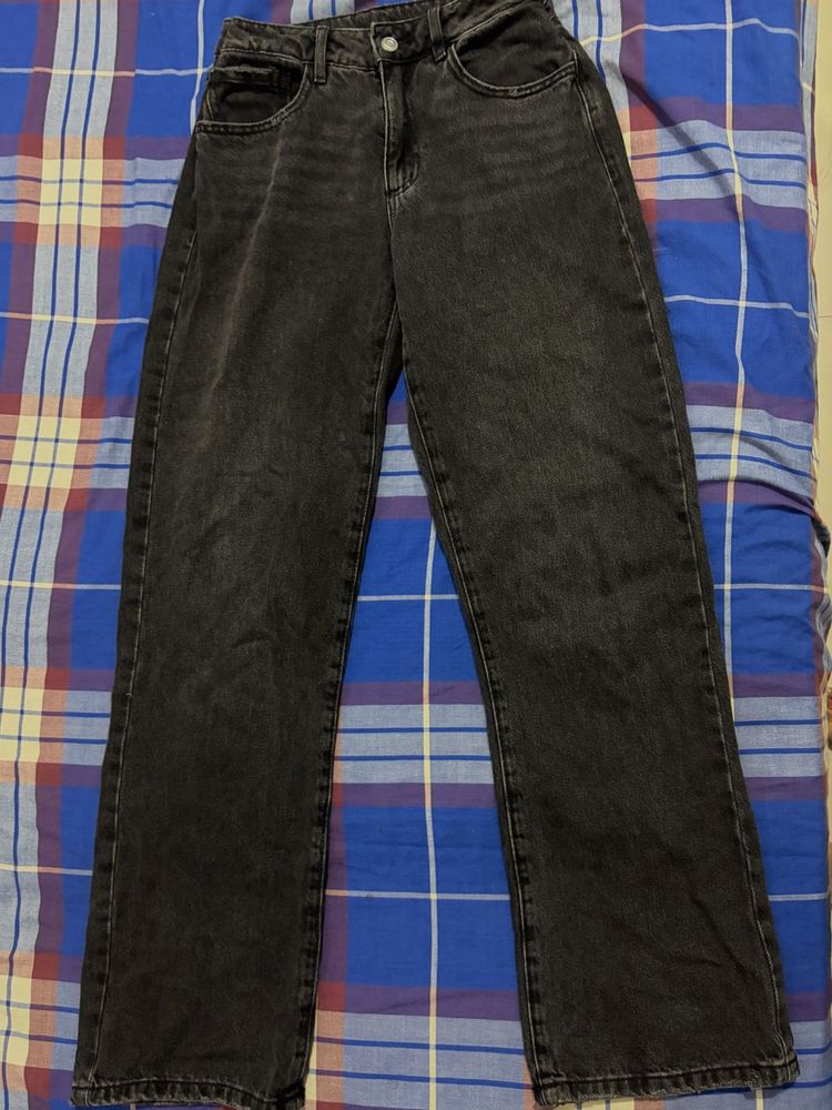 charcoal wide leg jeans