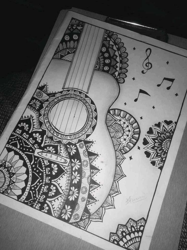 Guitar mandala art
