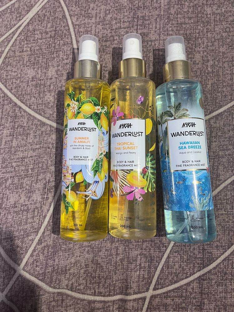 Nykaa Body mist 10ml decant of all 3