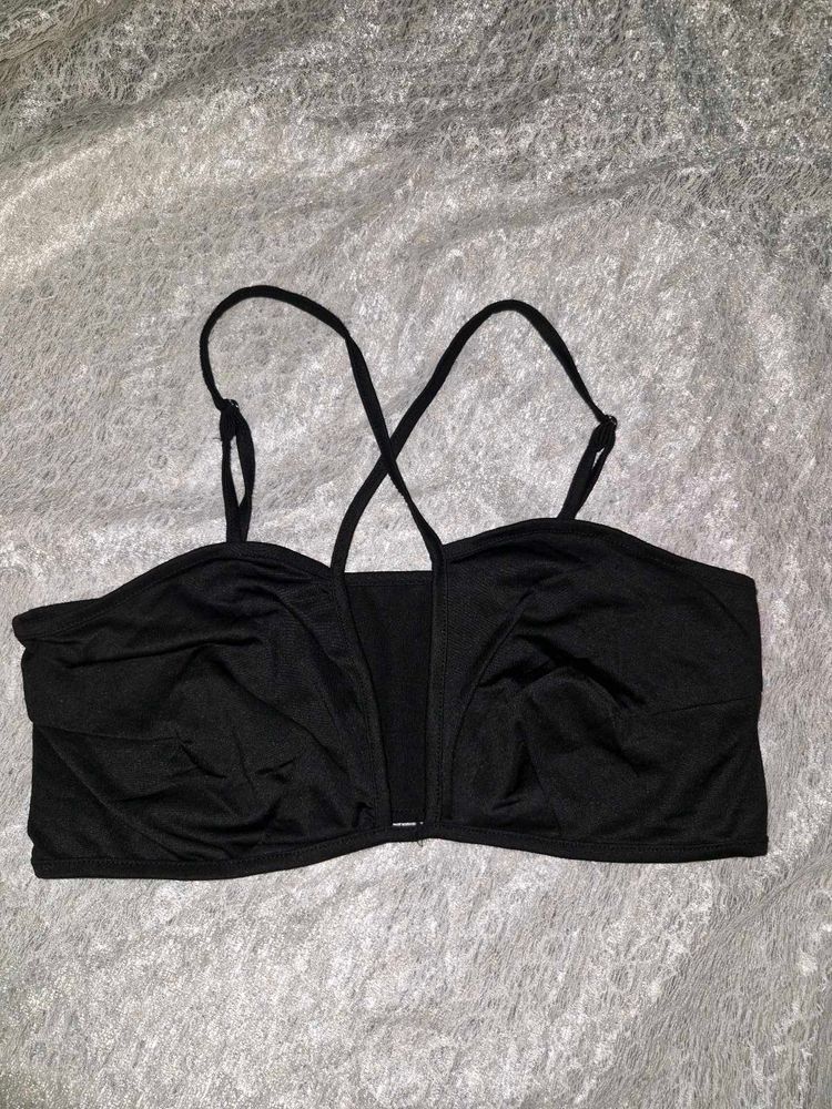 Black Strappy Crop Top