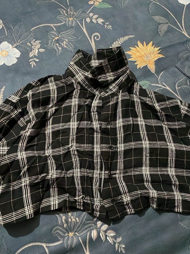 Plaid Button-Down Top