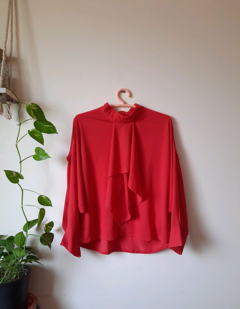 Classic Red Cold shoulder Top