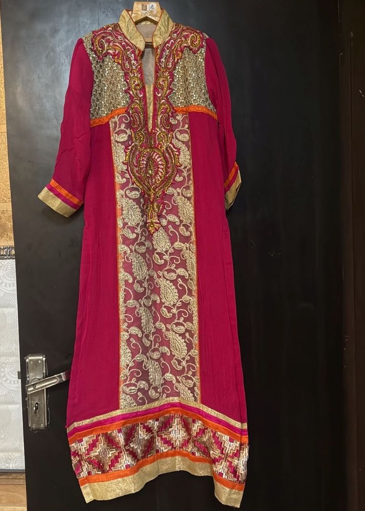Embroidered Pink Kurta