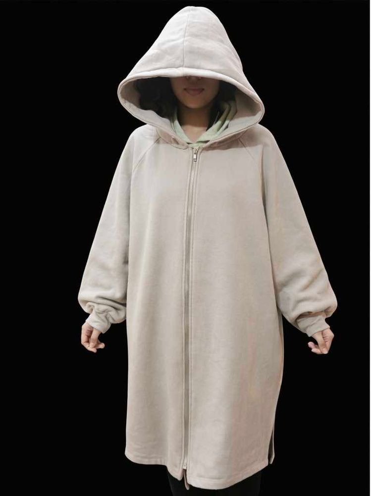 Oversized Hooded Zip-Up Coat