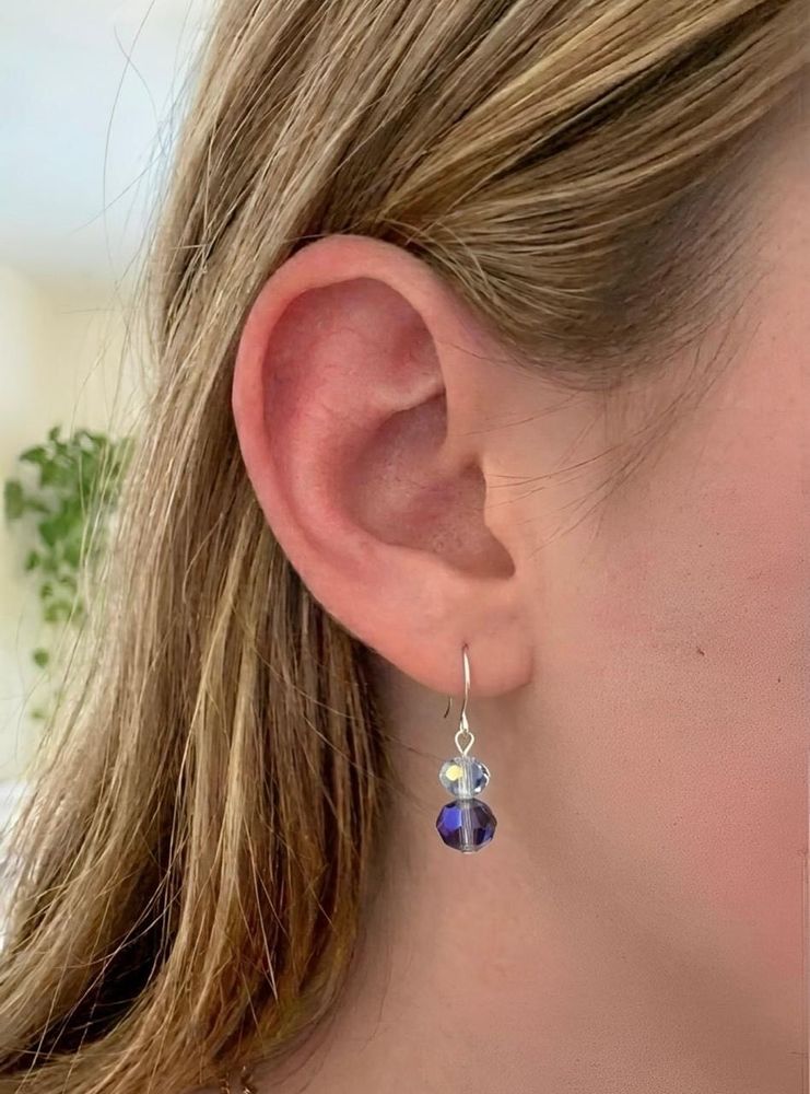 Elegant Sparkling Blue Crystal Mermaid Earrings