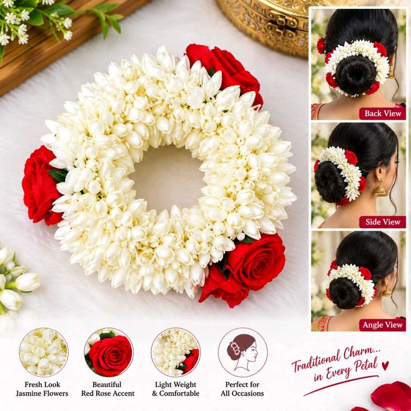 Jasmine &amp; Rose Hair Garland