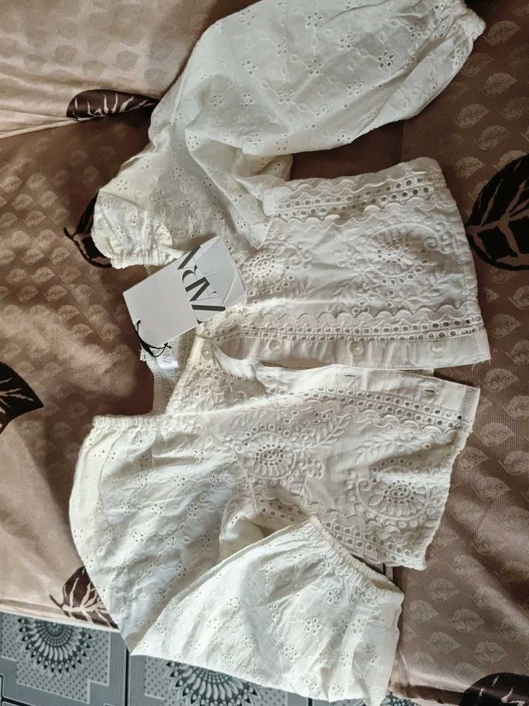 Zara White Embroidered Top....For 6 Years