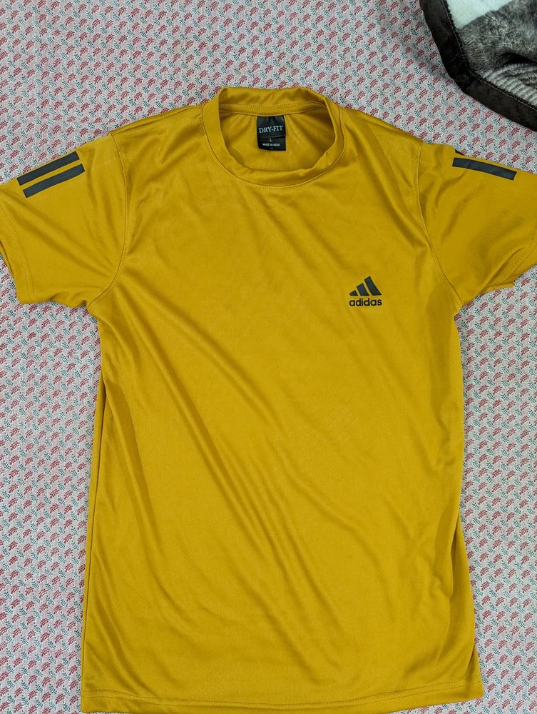 Brand New Adidas Medium Size Tshirt MUSTARD YELLOW