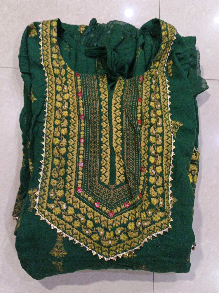 Beautiful Green Kurta Set with Dupatta
