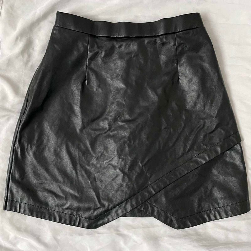 Black Faux Leather Skirt