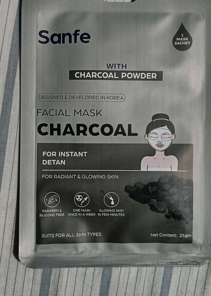 Sanfe Charcoal Facial Sheet Mask