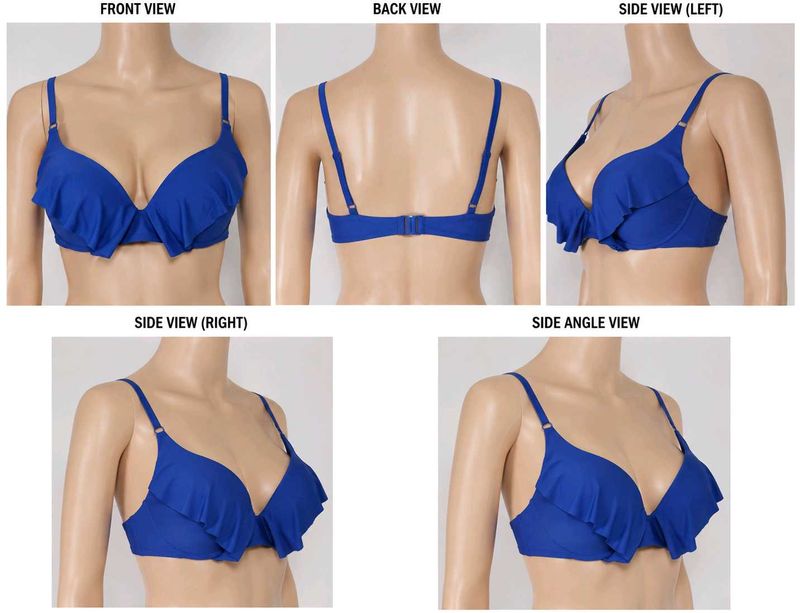 Blue Ruffled Bikini Top(1400)