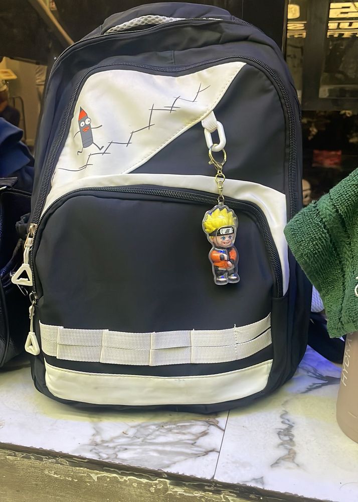 Korean Cute Backpack With Anime Keychain