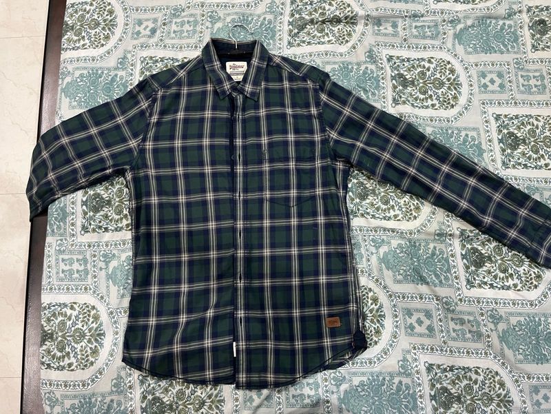 Roadster Green Plaid Long Sleeve Shirt