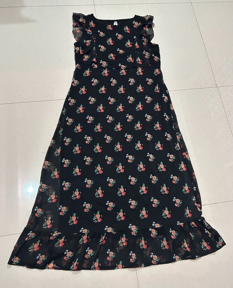 Floral Print Ruffle Dress