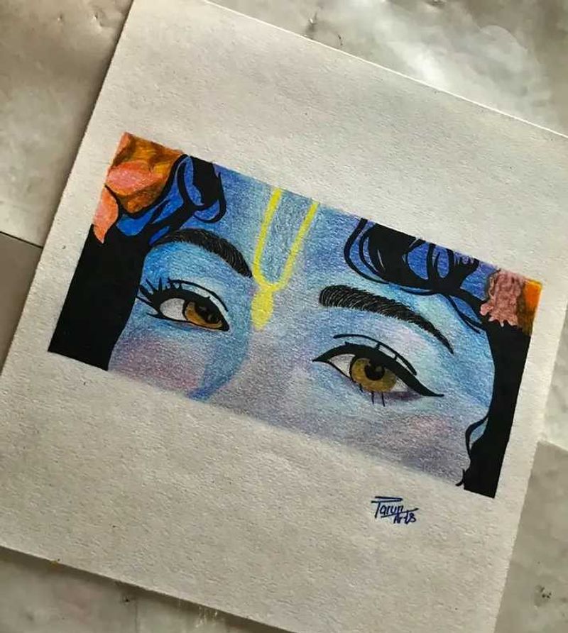 Lord Krishna Eyes Drawing