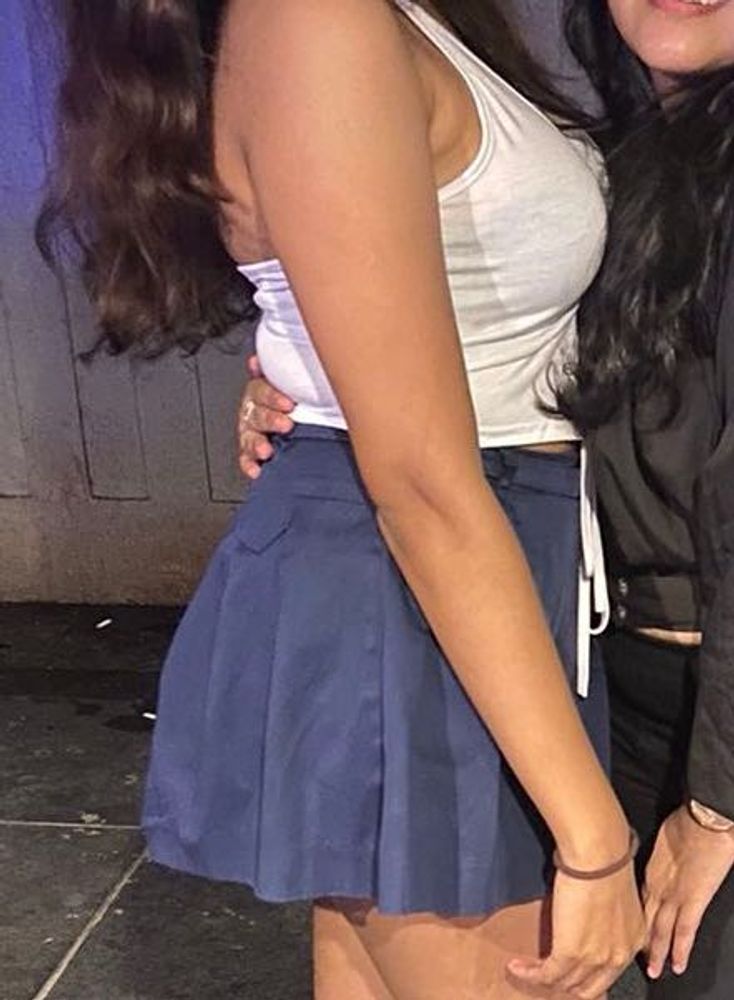 Blue pleated skort
