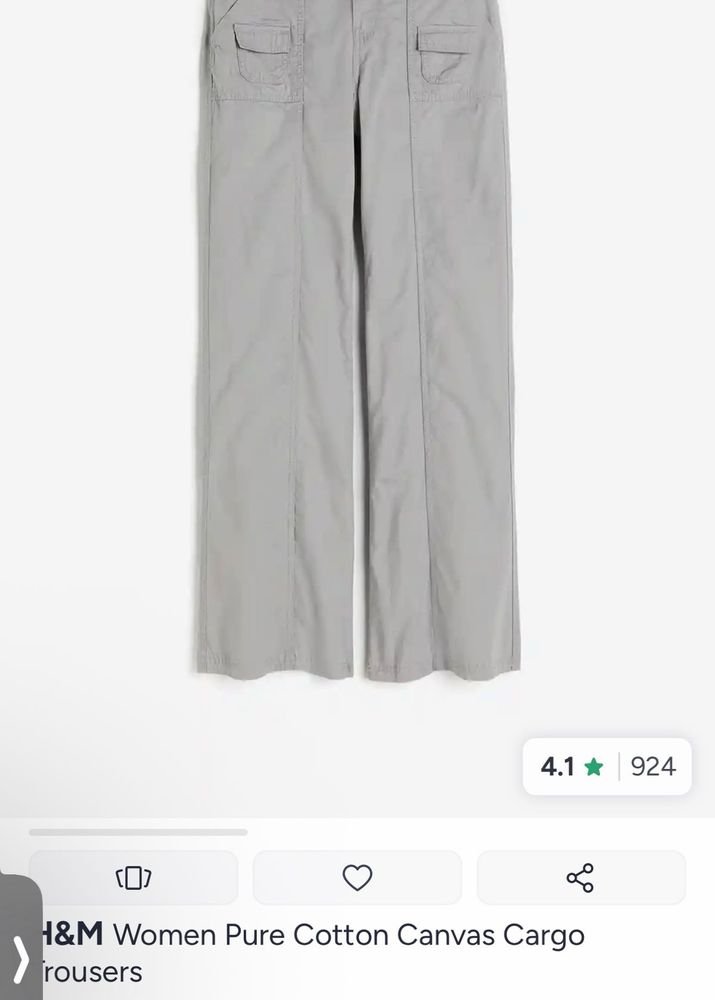H&amp;M Women's Grey Cargo Pants