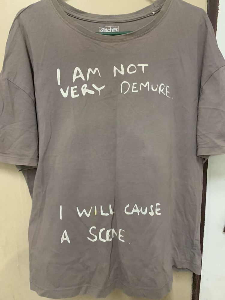 Graphic Print T-Shirt - "I Will Cause A Scene"