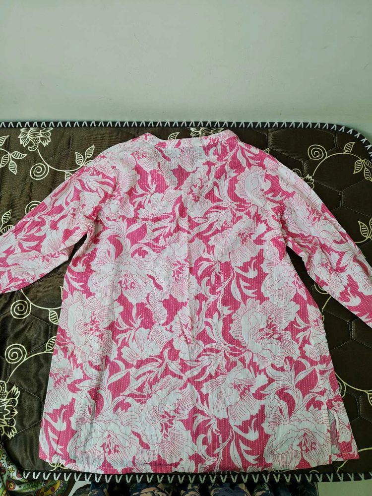 Pink Floral Print Top