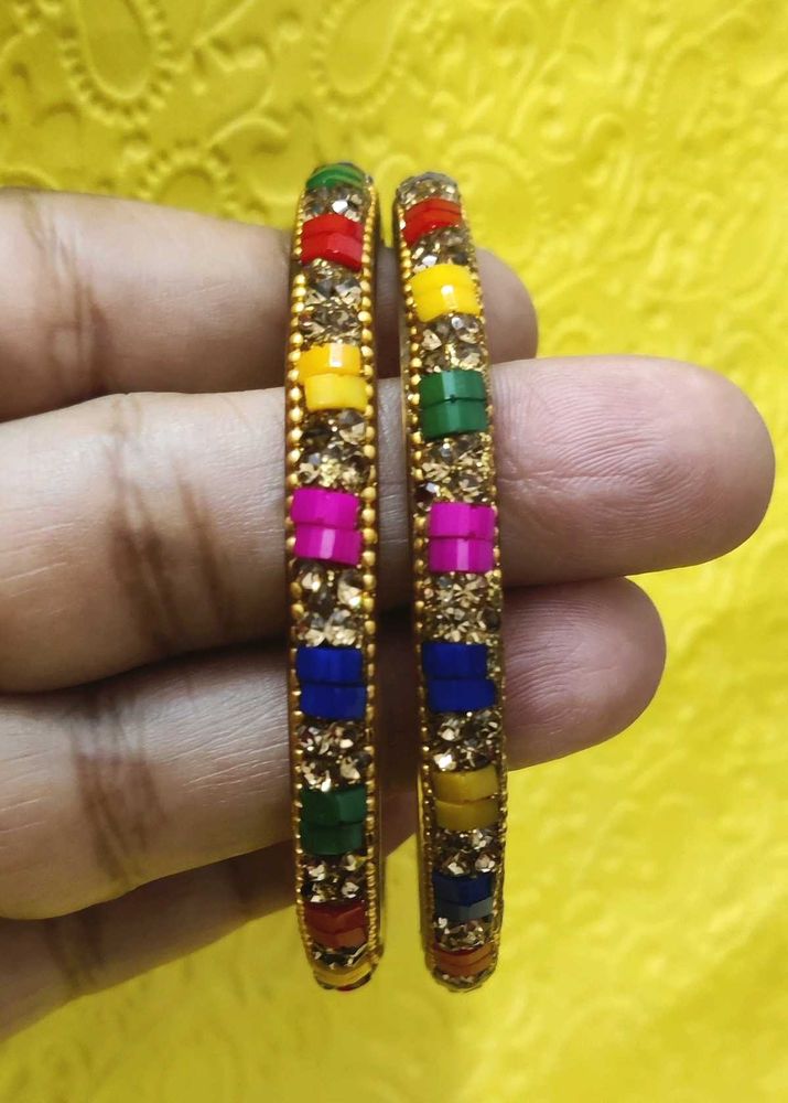Colorful Beaded Bangles - Set of 2, 🆕✨