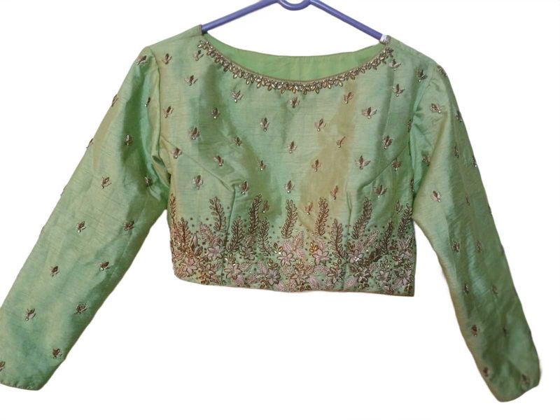 Embellished Mint Green Blouse