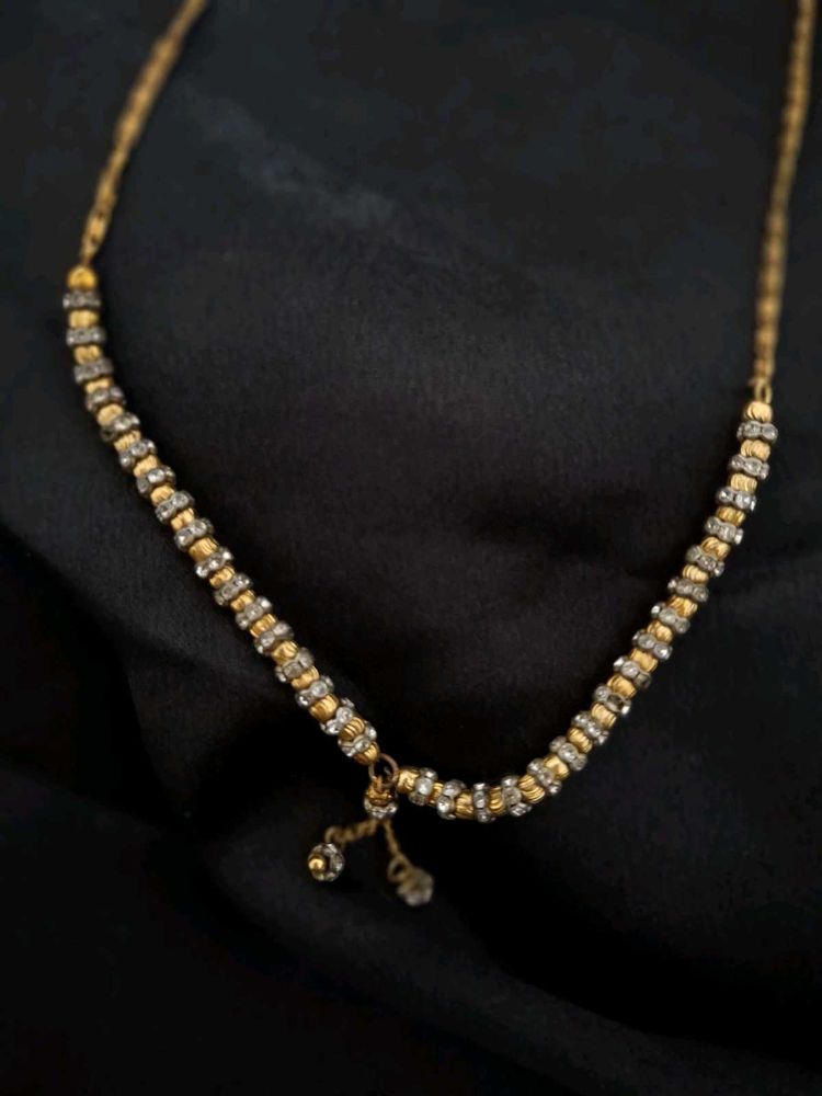 Gold &amp; Crystal Beaded Necklace