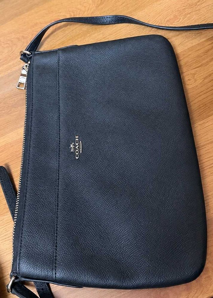 Authentic Coach Black Leather Crossbody Bag