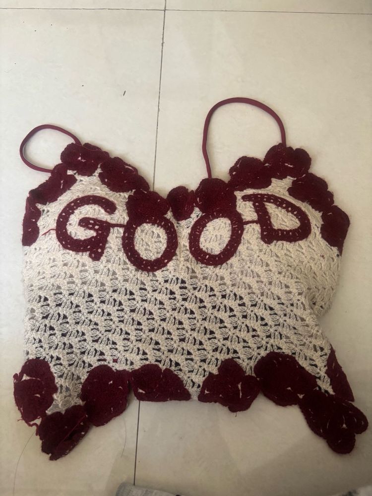 Crochet "GOOD" Crop Top