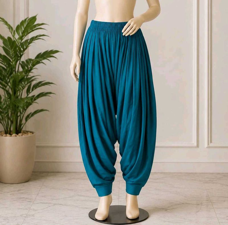 Teal Soft Crepe Silk Patiala Salwar Pants only