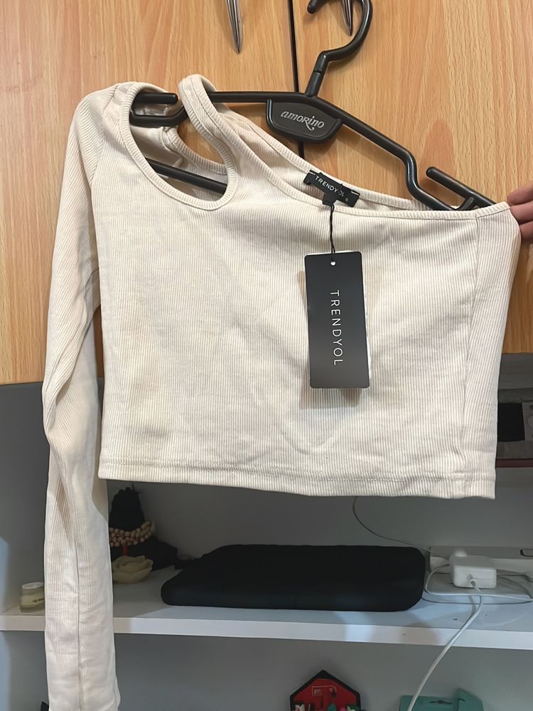 PriceSlashed*Trendyol Women Beige Off Shoulder Top