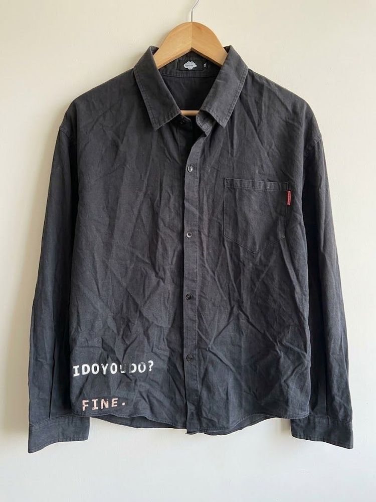 Men's Graphic Print Button-Up Shirt