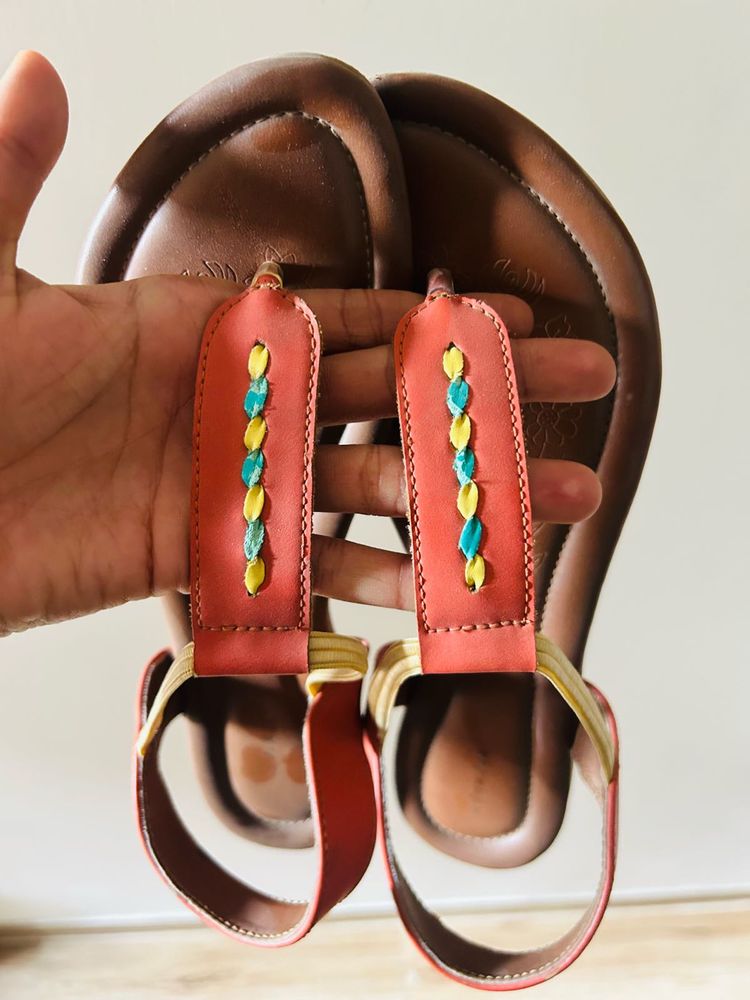 Bata Size 8 Coral Flat Sandals -
