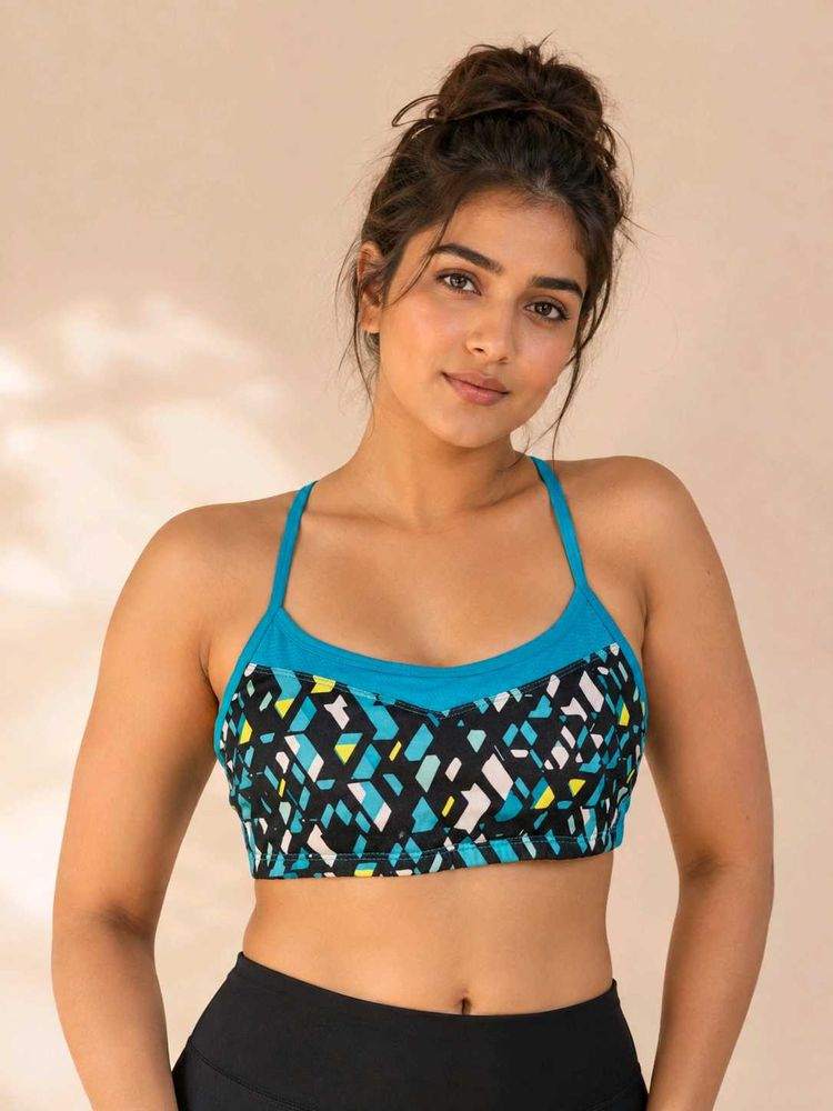 Trendy Geometric Print Sports Bra