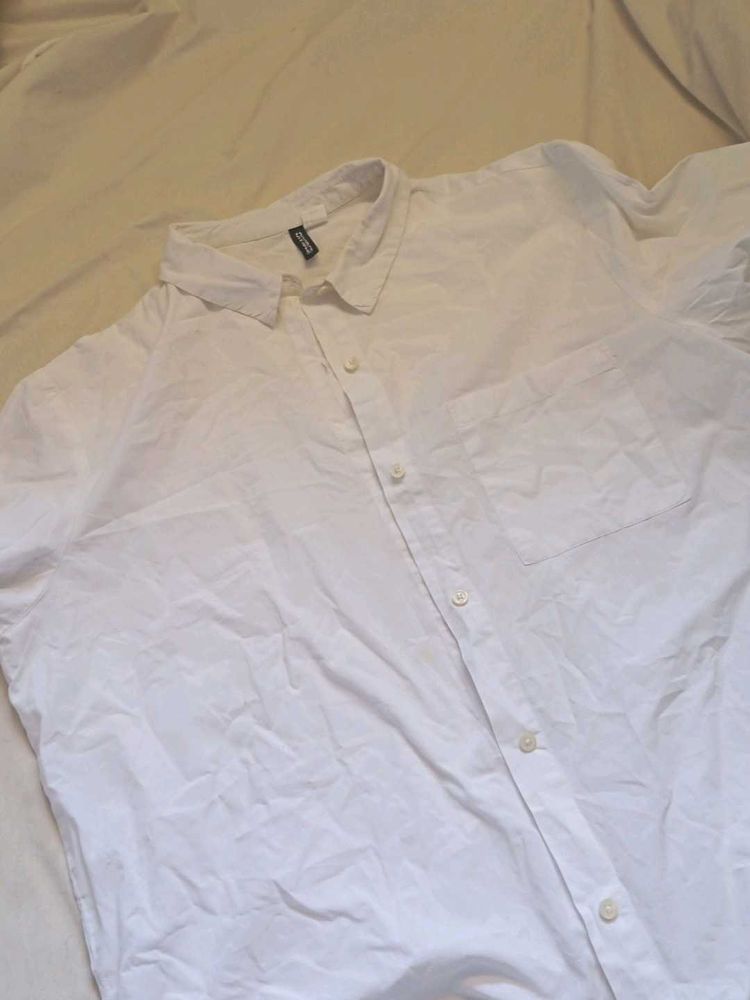 White H&amp;M Button-Down Shirt