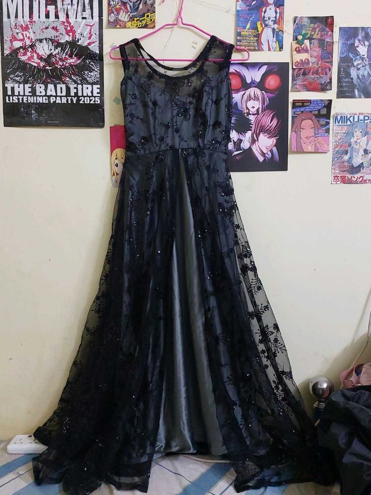 90s Style Pinterest Inspired Black Gown