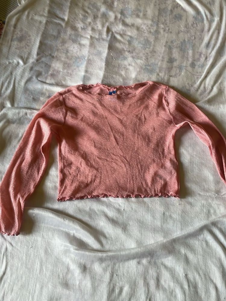 pretty Pink see through Cropped Top
