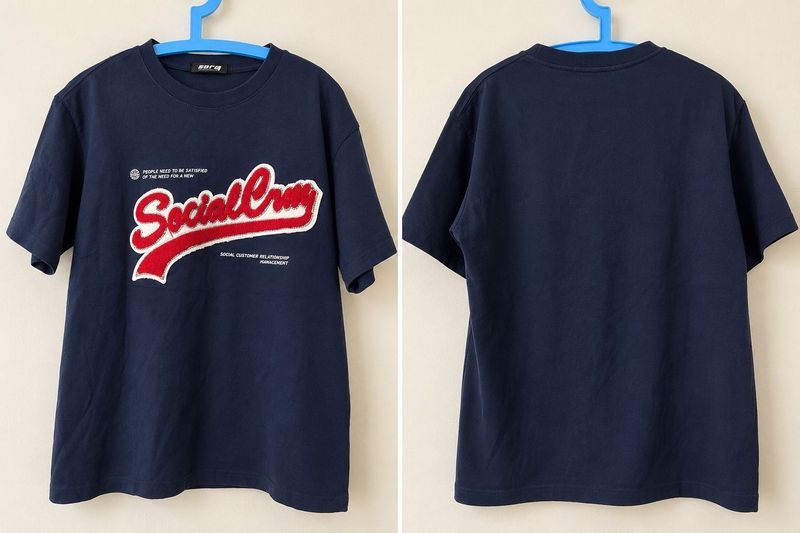 Navy Blue Social Crew T-Shirt