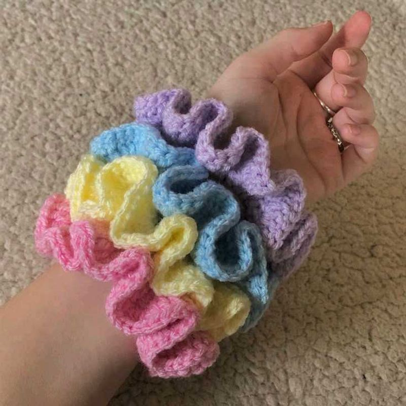 Handmade Pastel Crochet Scrunchie