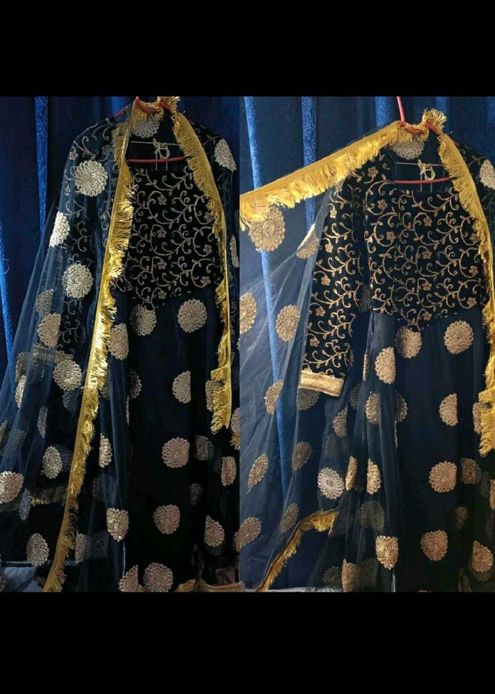 Designer Black &amp; Gold Lehenga Choli