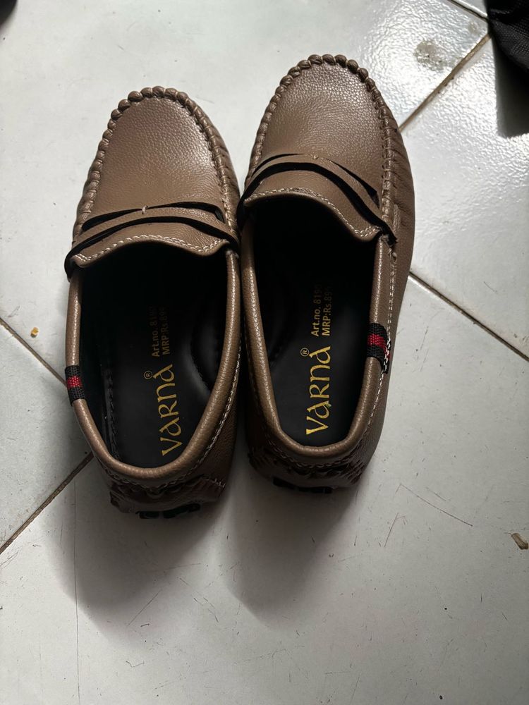kids Brown Leather Loafers
